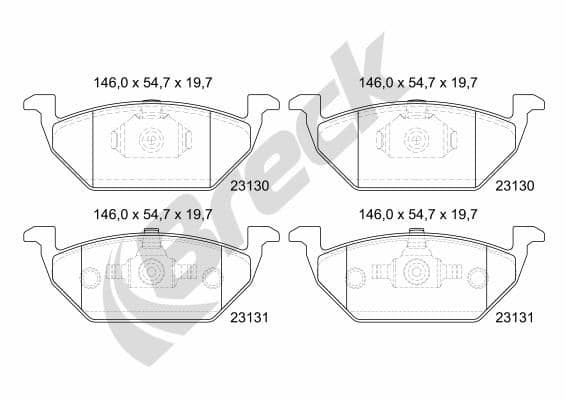 set placute frana,frana disc BRECK 23130 00 702 00