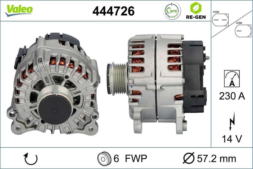 Generator / Alternator VALEO RE-GEN REMANUFACTURED 444726