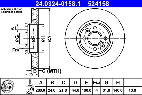 Disc frana ATE 24.0324-0158.1
