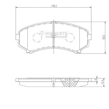 set placute frana,frana disc NIPPARTS J3605039