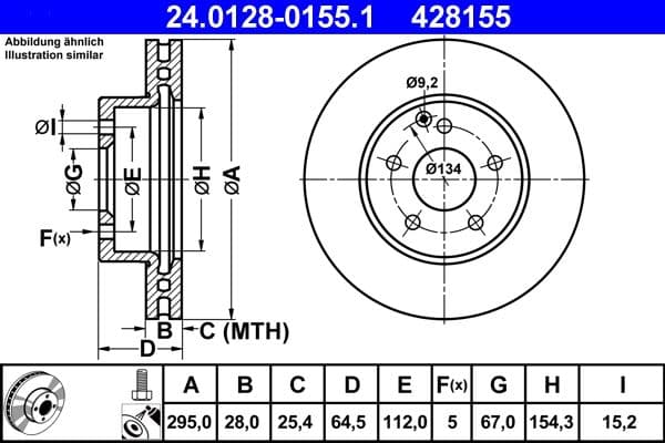 Disc frana ATE 24.0128-0155.1