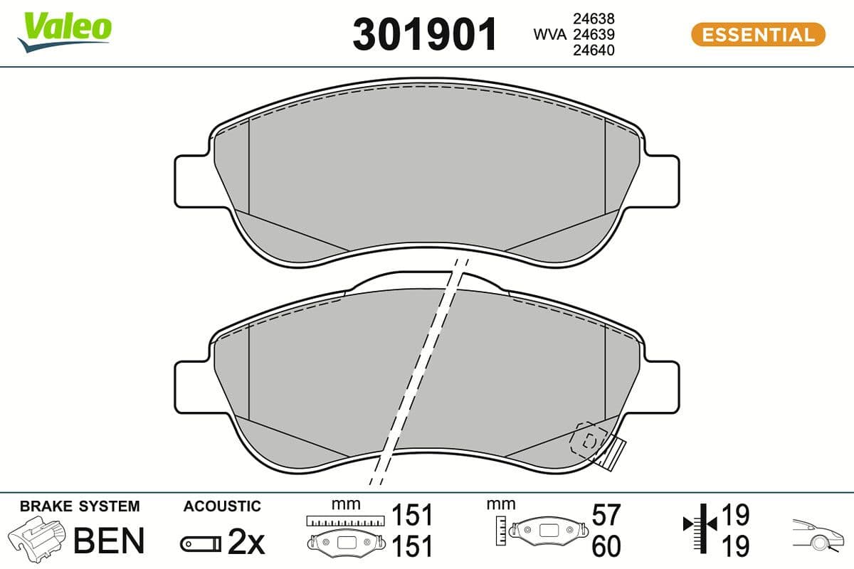 set placute frana,frana disc VALEO 301901