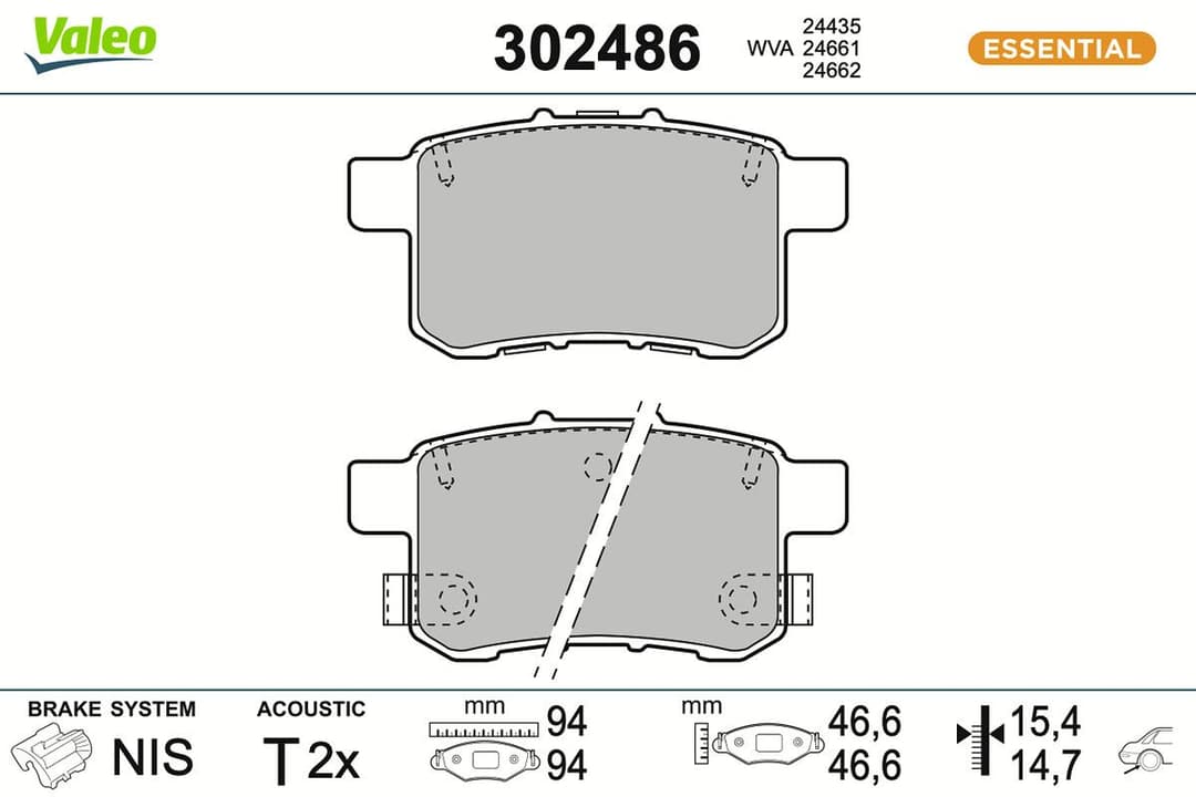 set placute frana,frana disc VALEO 302486