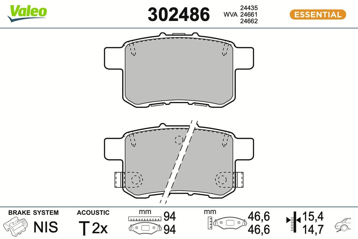 set placute frana,frana disc VALEO 302486