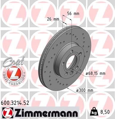 Disc frana ZIMMERMANN 600.3214.52