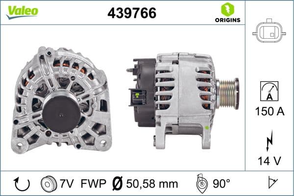 Generator / Alternator VALEO ORIGINS NEW OE TECHNOLOGY 439766