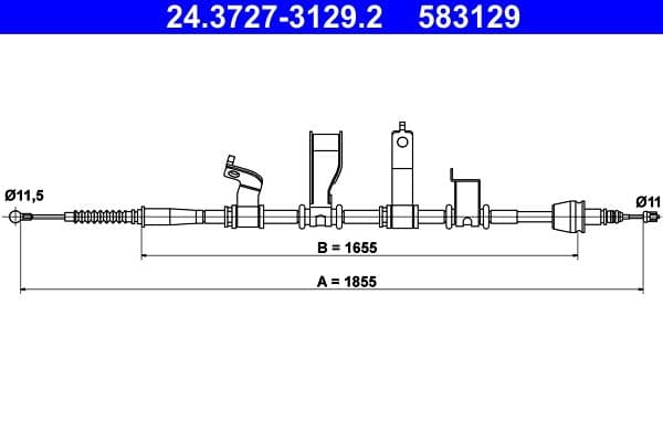 Cablu, frana de parcare ATE 24.3727-3129.2