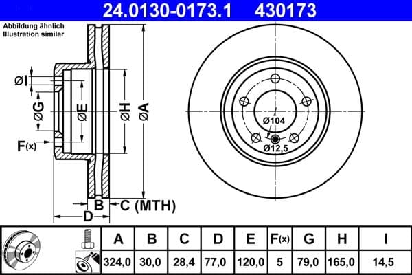 Disc frana ATE 24.0130-0173.1