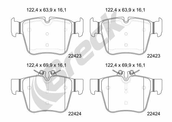 set placute frana,frana disc BRECK 22423 00 554 00