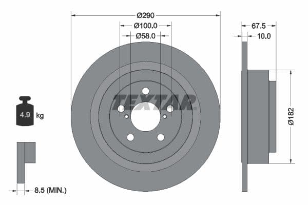 Disc frana TEXTAR 92158800