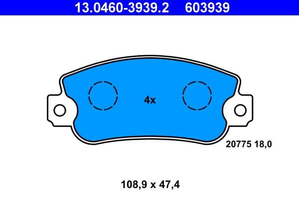 set placute frana,frana disc ATE 13.0460-3939.2