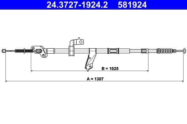 Cablu, frana de parcare ATE 24.3727-1924.2