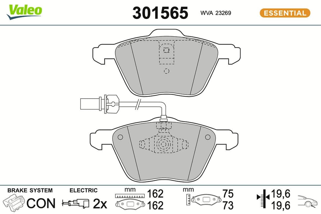 set placute frana,frana disc VALEO ESSENTIAL 301565