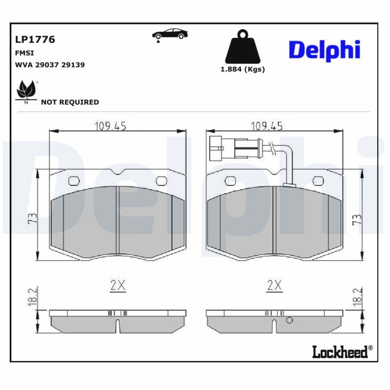 set placute frana,frana disc DELPHI LP1776
