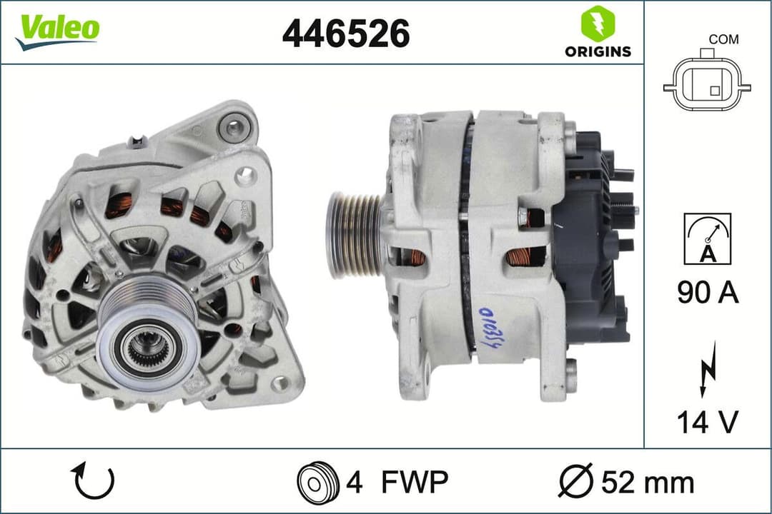 Generator / Alternator VALEO ORIGINS NEW OE TECHNOLOGY 446526