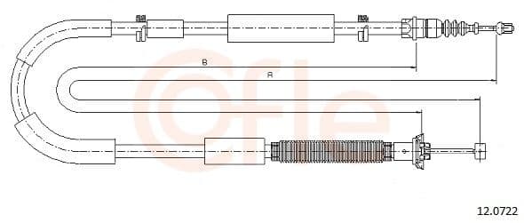 Cablu, frana de parcare COFLE 12.0722