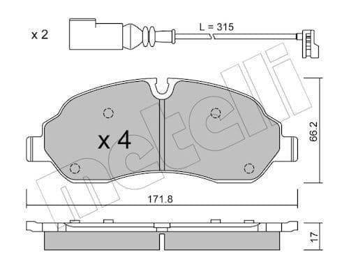 set placute frana,frana disc METELLI 22-1032-0