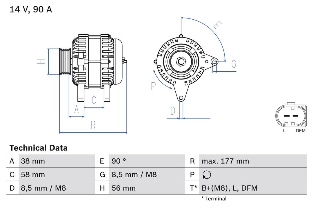 Generator / Alternator BOSCH 0 986 049 101