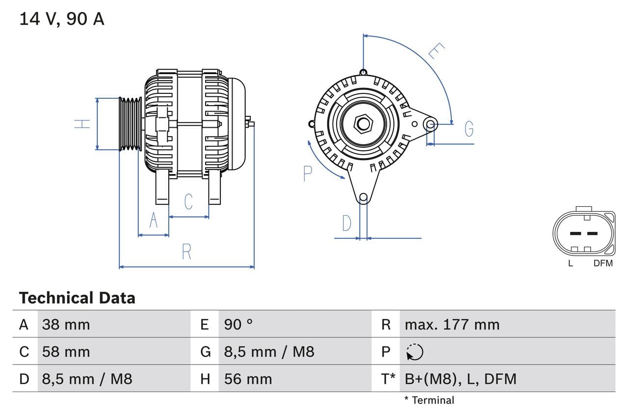 Generator / Alternator BOSCH 0 986 049 101