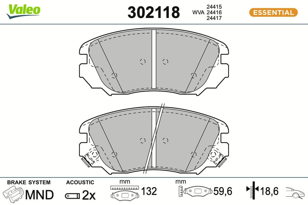 set placute frana,frana disc VALEO 302118
