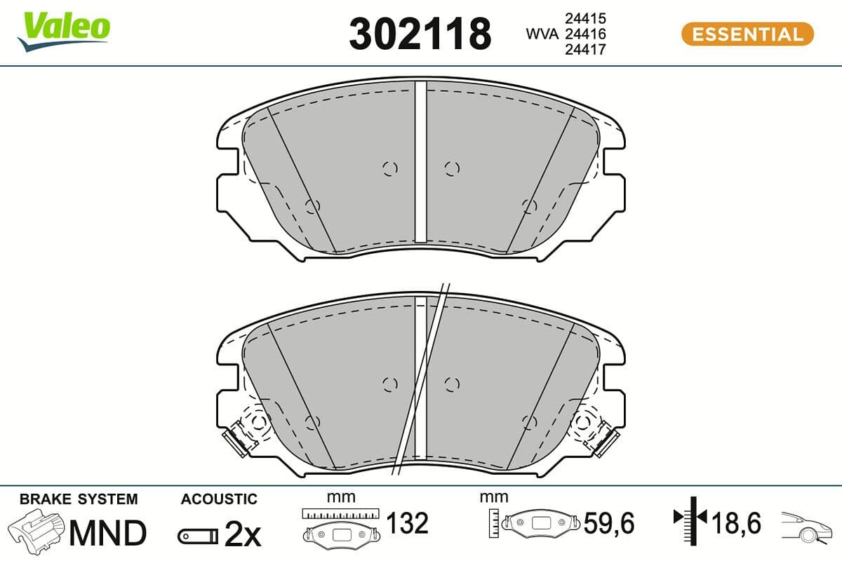 set placute frana,frana disc VALEO 302118