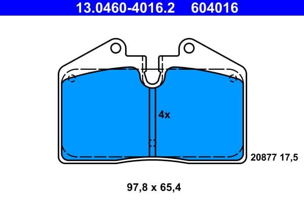 set placute frana,frana disc ATE 13.0460-4016.2