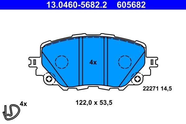 set placute frana,frana disc ATE 13.0460-5682.2