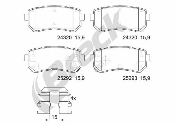 set placute frana,frana disc BRECK 25292 00 702 00