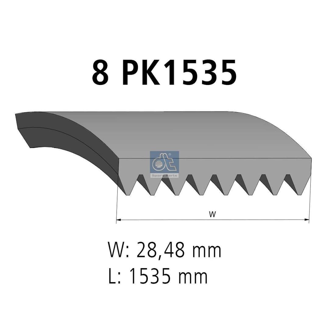 Curea transmisie cu caneluri DT Spare Parts 1.21219