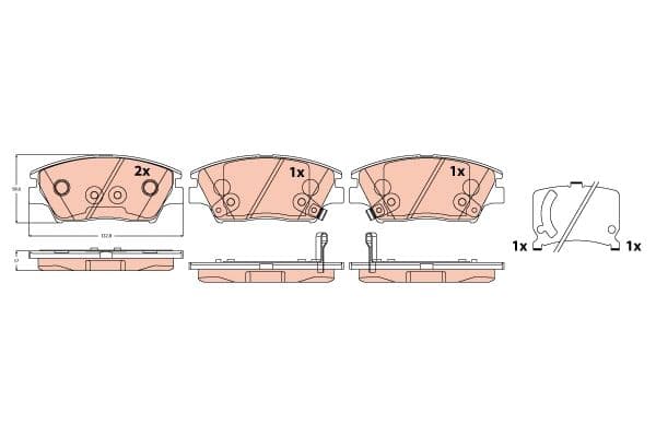 set placute frana,frana disc TRW GDB2371