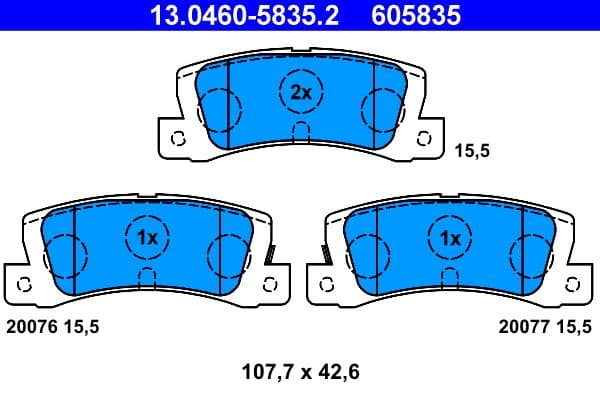 set placute frana,frana disc ATE 13.0460-5835.2
