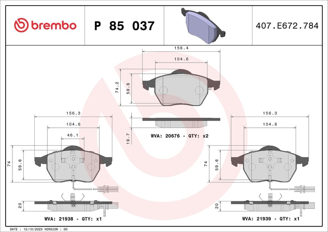 set placute frana,frana disc BREMBO PRIME LINE P 85 037