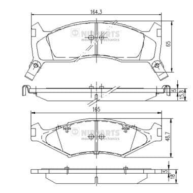 set placute frana,frana disc NIPPARTS J3600302