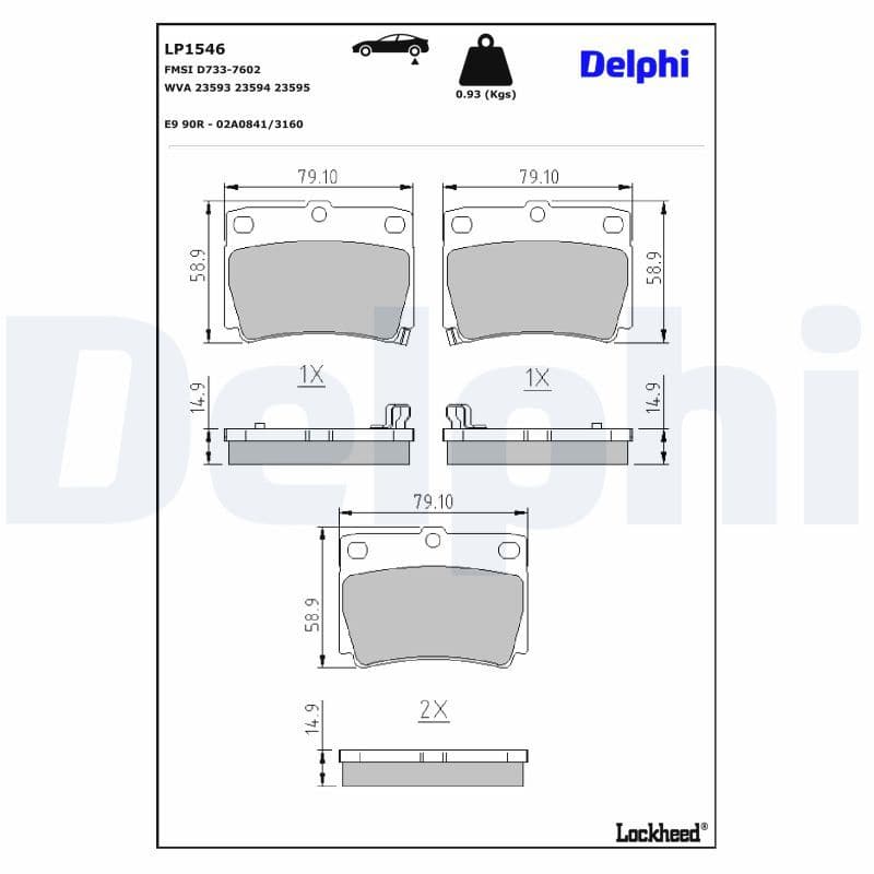 set placute frana,frana disc DELPHI LP1546