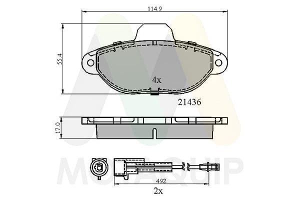 set placute frana,frana disc MOTAQUIP LVXL706