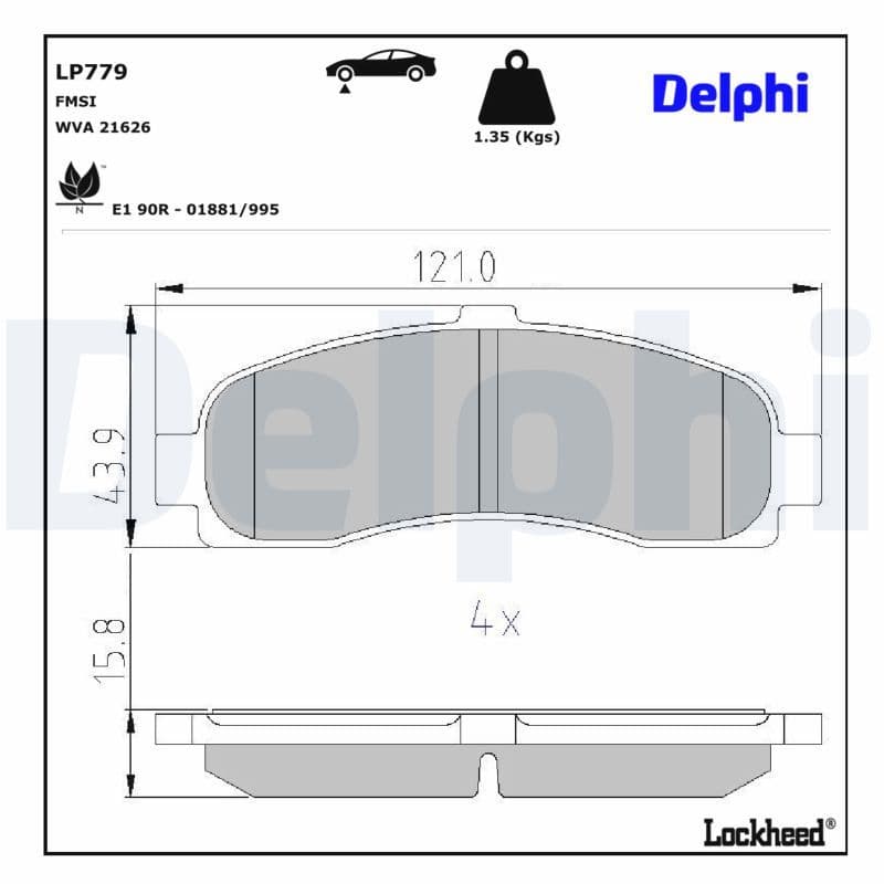 set placute frana,frana disc DELPHI LP779