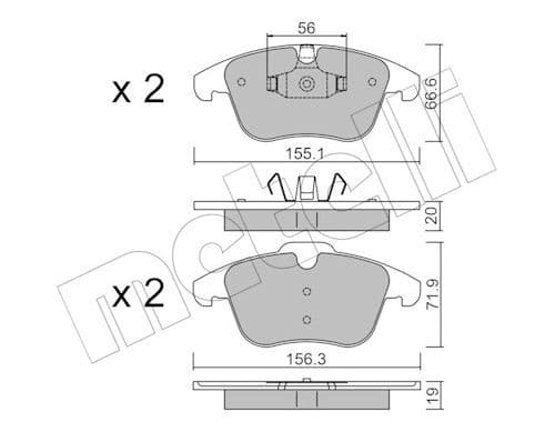 set placute frana,frana disc METELLI 22-0675-0