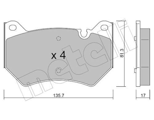 set placute frana,frana disc METELLI 22-1170-0