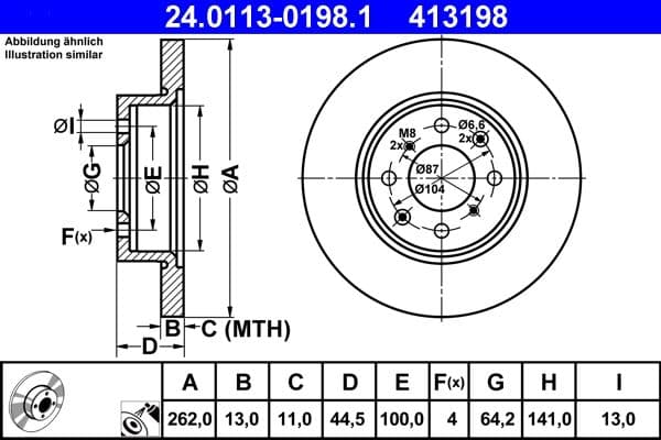 Disc frana ATE 24.0113-0198.1