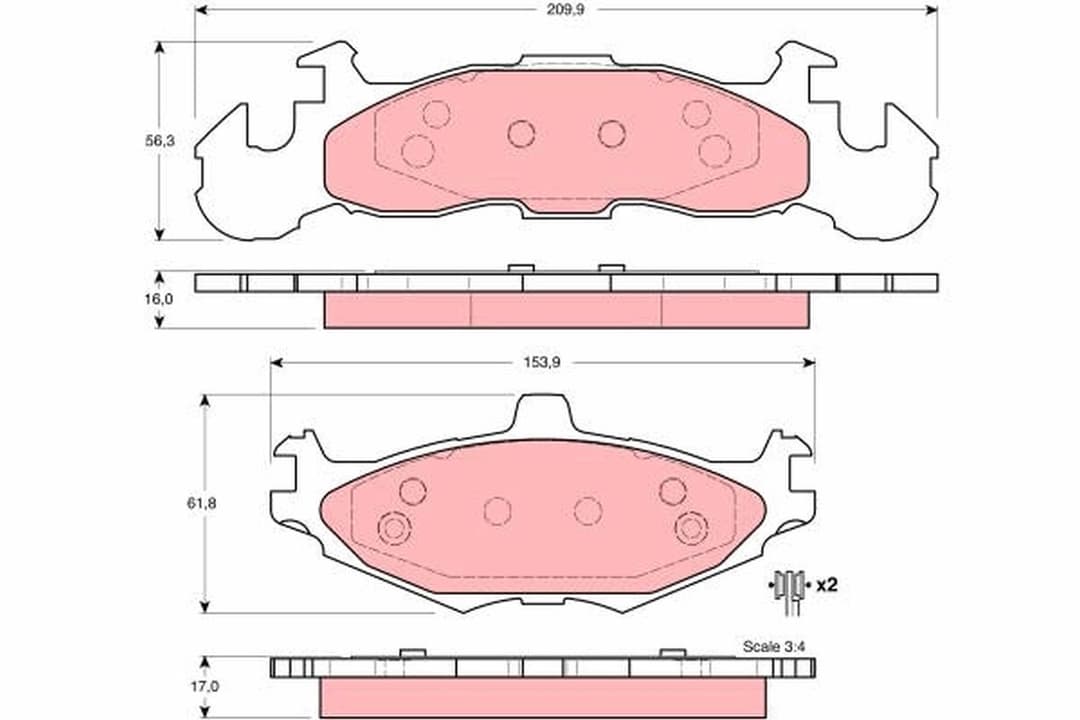 set placute frana,frana disc TRW GDB4003