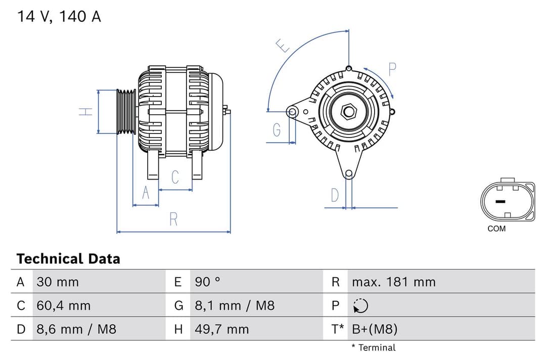 Generator / Alternator BOSCH 0 986 086 090