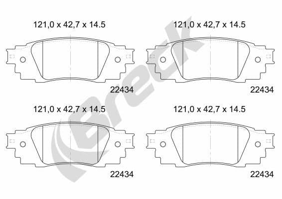 set placute frana,frana disc BRECK 22434 00 704 00