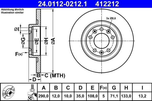 Disc frana ATE 24.0112-0212.1