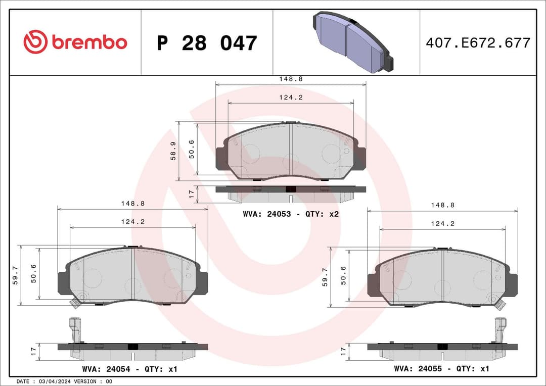 set placute frana,frana disc BREMBO PRIME LINE P 28 047