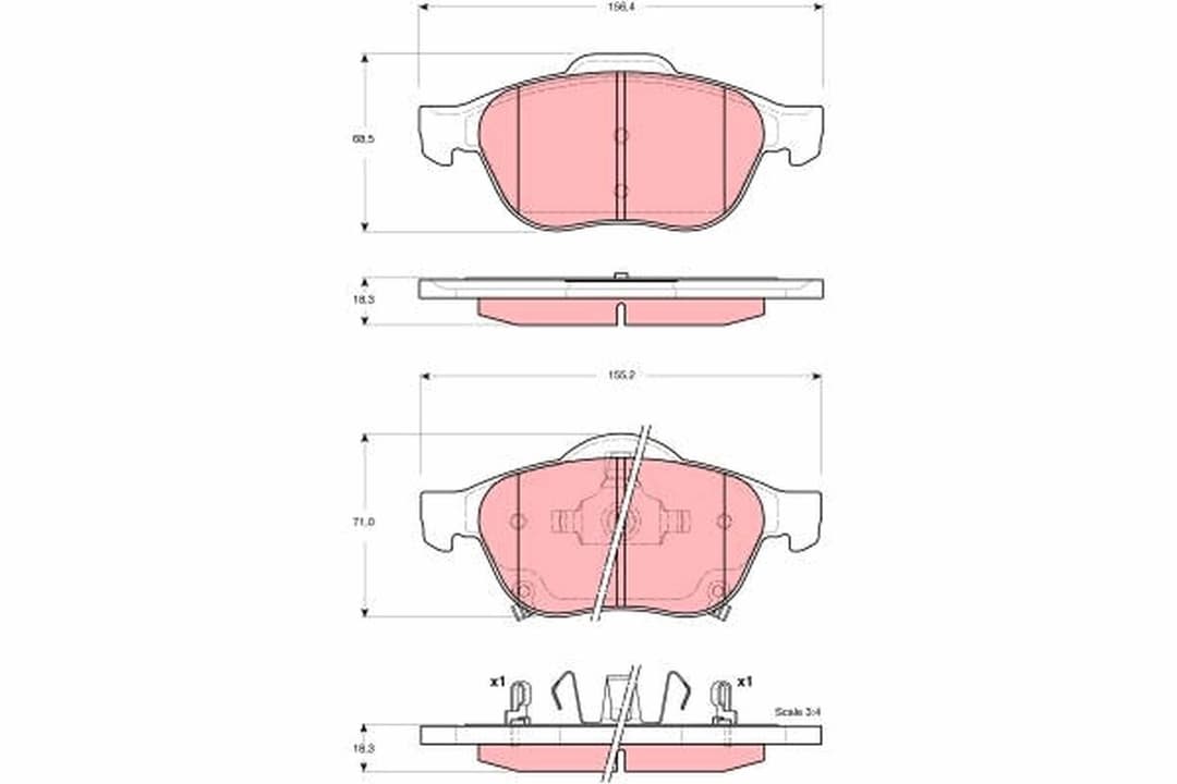 set placute frana,frana disc TRW GDB3335