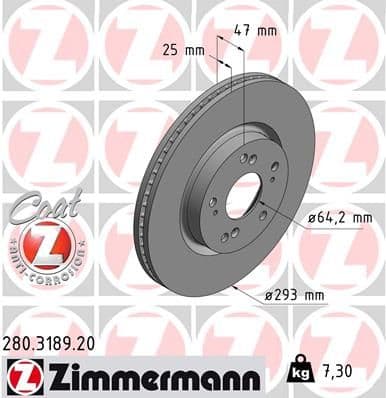 Disc frana ZIMMERMANN COAT Z 280.3189.20