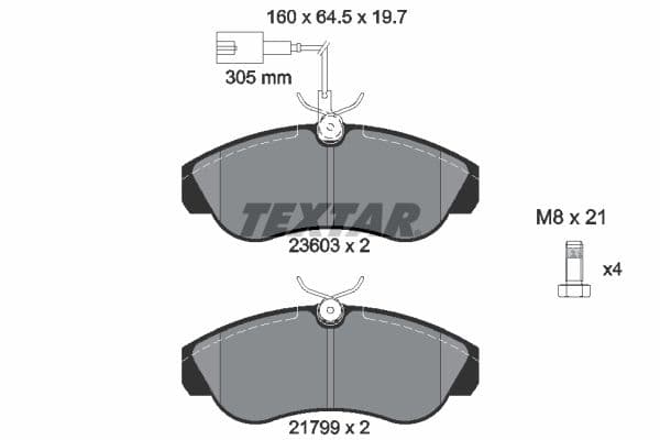 set placute frana,frana disc TEXTAR 2360301