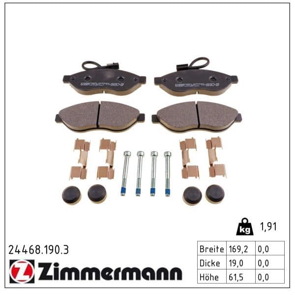 set placute frana,frana disc ZIMMERMANN 24468.190.3