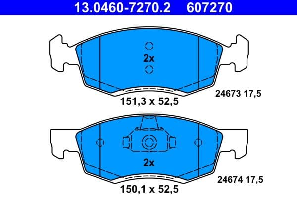 set placute frana,frana disc ATE 13.0460-7270.2