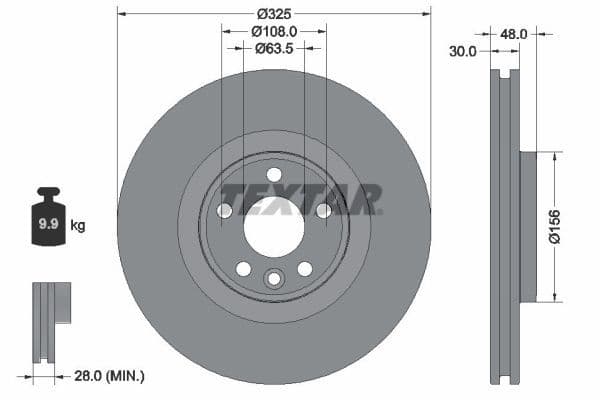 Disc frana TEXTAR PRO+ 92348805